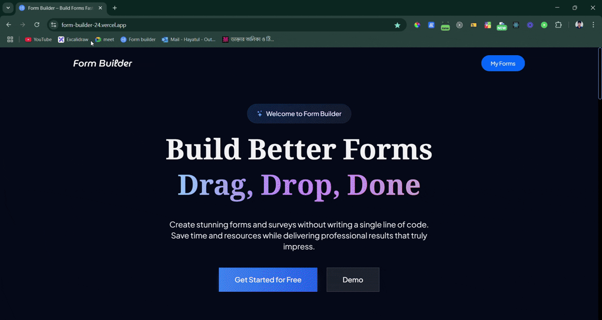 Build Form preview